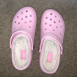Pink Crocs WITH FUR, Used Still Great Condition!